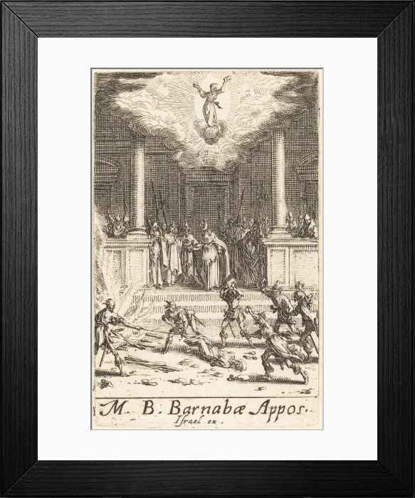 Framed Print : The Martyrdom of Saint Barnabas, c. 1634 / 1635. Creator: Jacques Callot Framed Print : The Martyrdom of Saint Barnabas, c. 1634 / 1635. Creator: Jacques Callot