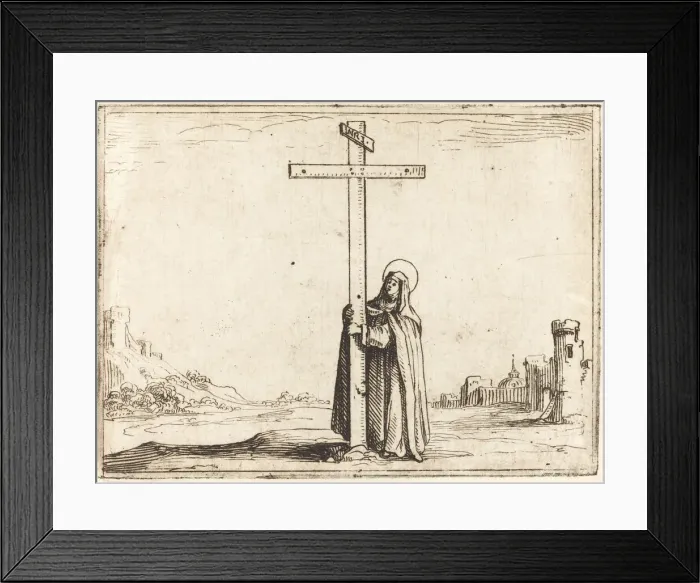 Framed Print : Nun Embracing the Holy Cross, 1628. Creator: Jacques Callot Framed Print : Nun Embracing the Holy Cross, 1628. Creator: Jacques Callot