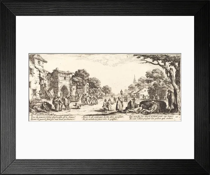 Framed Print : Dying Soldiers by the Roadside, c. 1633. Creator: Jacques Callot Framed Print : Dying Soldiers by the Roadside, c. 1633. Creator: Jacques Callot