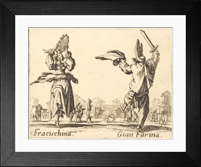 Framed Print : Fracischina and Gian Farina, c. 1622. Creator: Jacques Callot Framed Print : Fracischina and Gian Farina, c. 1622. Creator: Jacques Callot