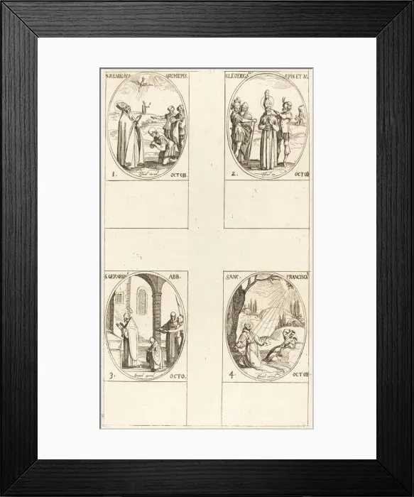 Framed Print : St. Remigius; St. Leodegarius; St. Gerard, Abbot; St. Francis of Assisi Framed Print : St. Remigius; St. Leodegarius; St. Gerard, Abbot; St. Francis of Assisi