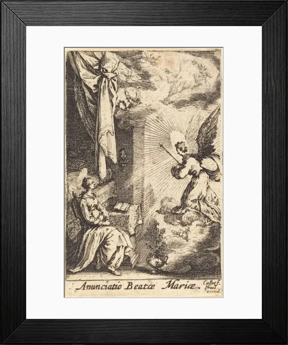 Framed Print : The Annunciation, in or after 1630. Creator: Jacques Callot Framed Print : The Annunciation, in or after 1630. Creator: Jacques Callot