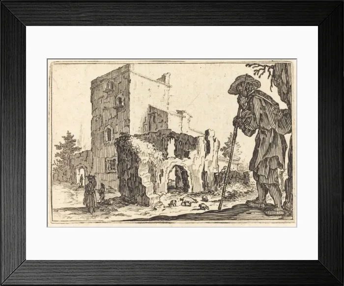 Framed Print : Shepherd and Ruins, c. 1622. Creator: Jacques Callot Framed Print : Shepherd and Ruins, c. 1622. Creator: Jacques Callot