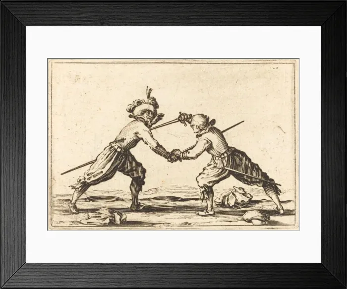 Framed Print : Duel with Swords, c. 1622. Creator: Jacques Callot