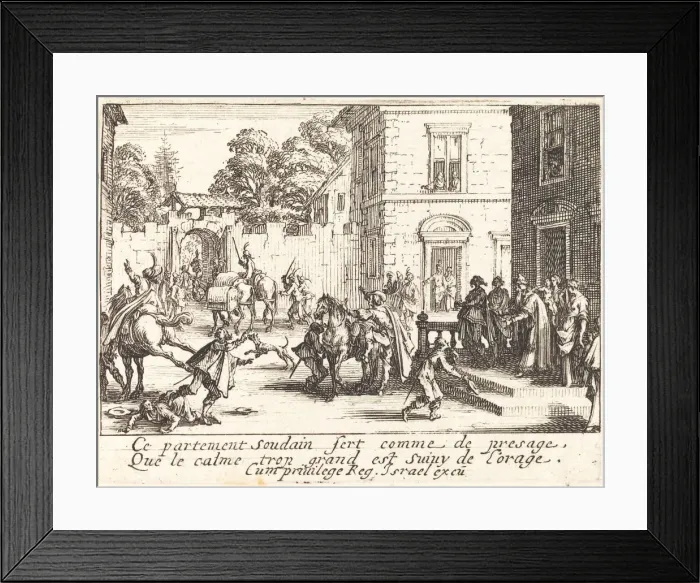 Framed Print : The Departure, 1635. Creator: Jacques Callot Framed Print : The Departure, 1635. Creator: Jacques Callot