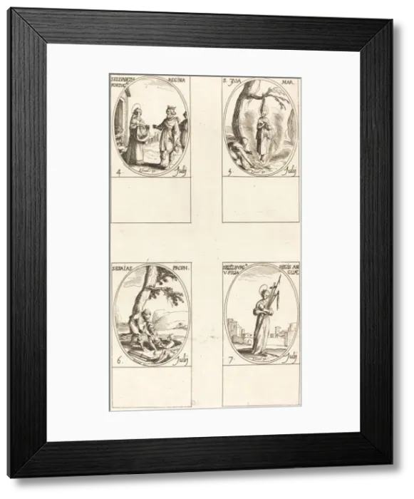 Framed Print : St. Elizabeth of Portugal; St. Zoe; St. Isaiah, Prophet; St. Edelburge Framed Print : St. Elizabeth of Portugal; St. Zoe; St. Isaiah, Prophet; St. Edelburge