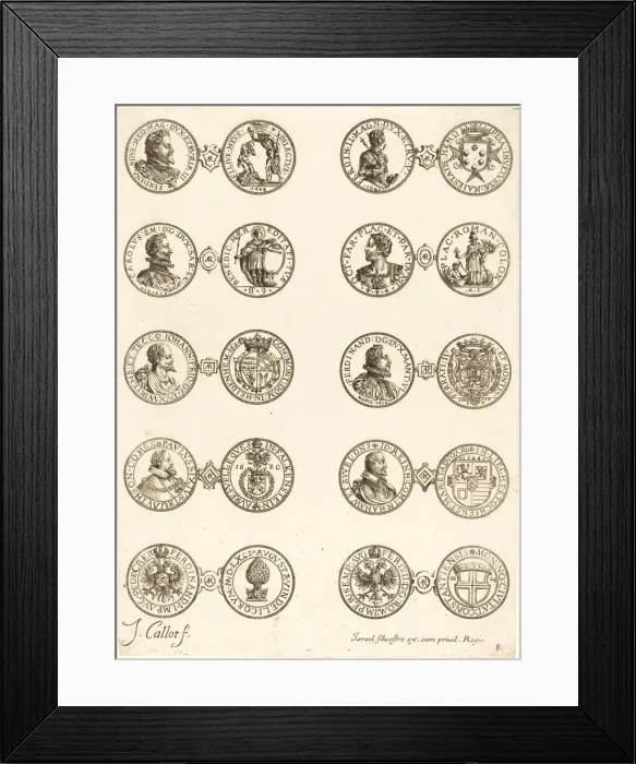 Framed Print : Coins [plate 8]. Creator: Jacques Callot