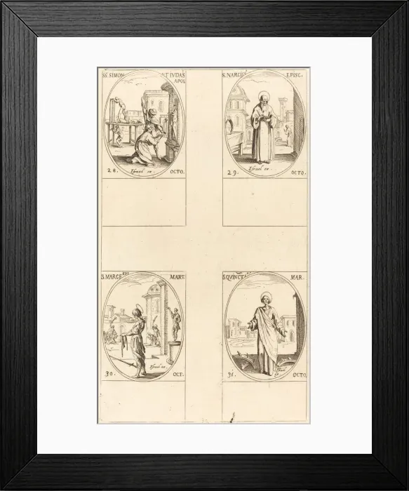 Framed Print : Sts. Simon and Jude, Apostles; St. Narcissus; St. Marcellus; St. Quintin Framed Print : Sts. Simon and Jude, Apostles; St. Narcissus; St. Marcellus; St. Quintin