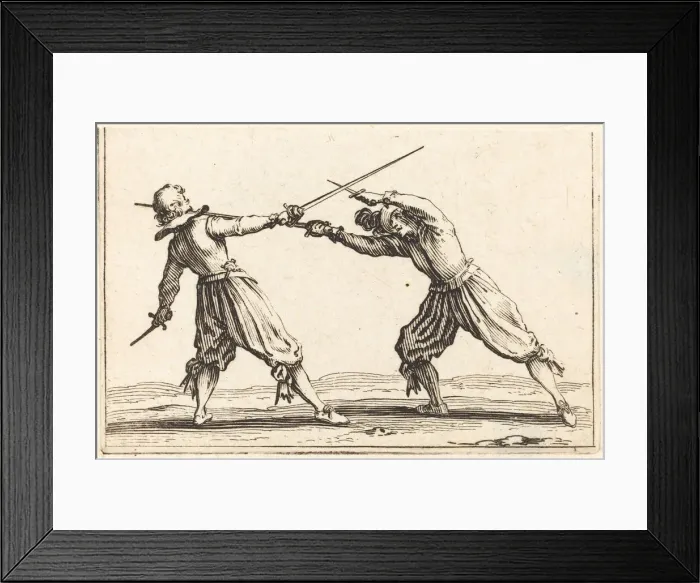 Framed Print : Duel with Swords and Daggers, c. 1622. Creator: Jacques Callot Framed Print : Duel with Swords and Daggers, c. 1622. Creator: Jacques Callot