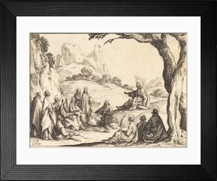 Framed Print : Sermon on the Mount, 1635. Creator: Jacques Callot Framed Print : Sermon on the Mount, 1635. Creator: Jacques Callot