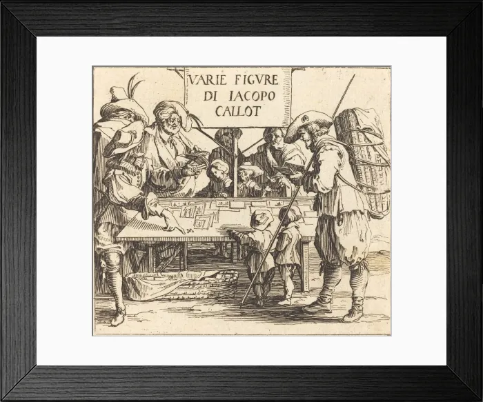 Framed Print : Frontispiece for Varie Figure, c. 1621. Creator: Jacques Callot Framed Print : Frontispiece for Varie Figure, c. 1621. Creator: Jacques Callot