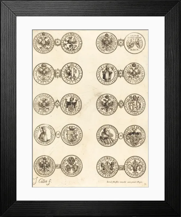 Framed Print : Coins [plate 3]. Creator: Jacques Callot