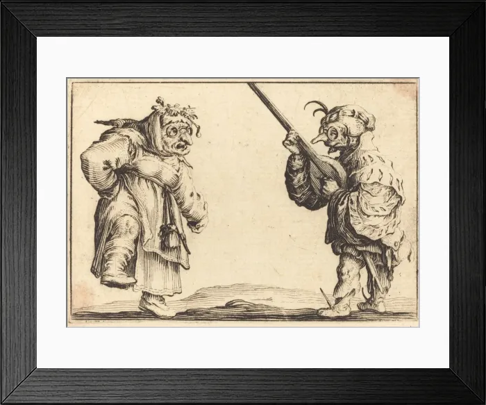 Framed Print : Dancers with Lute, c. 1617. Creator: Jacques Callot Framed Print : Dancers with Lute, c. 1617. Creator: Jacques Callot