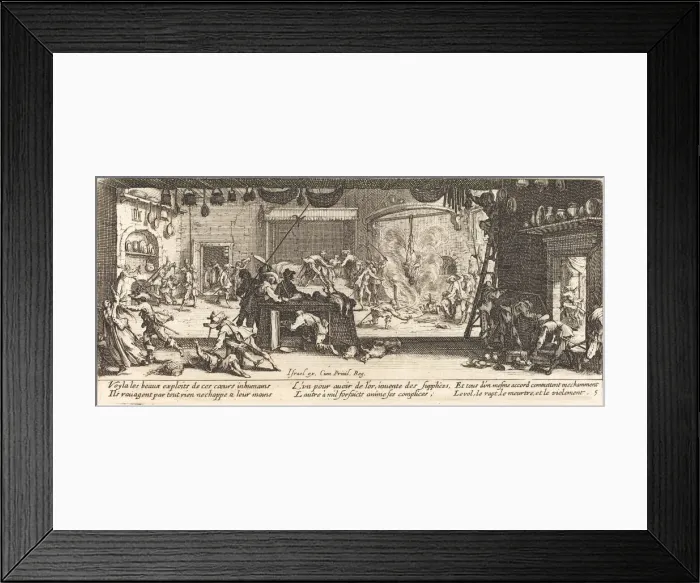 Framed Print : Plundering a Large Farmhouse, c. 1633. Creator: Jacques Callot Framed Print : Plundering a Large Farmhouse, c. 1633. Creator: Jacques Callot