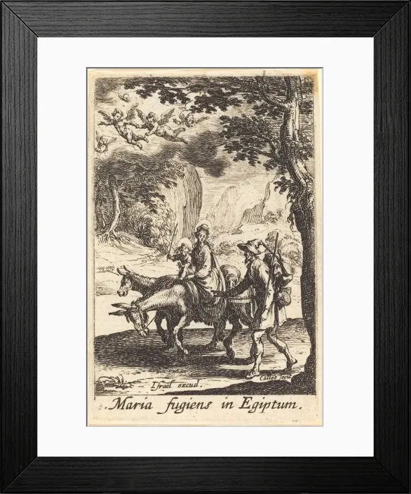 Framed Print : The Flight into Egypt, in or after 1630. Creator: Jacques Callot Framed Print : The Flight into Egypt, in or after 1630. Creator: Jacques Callot