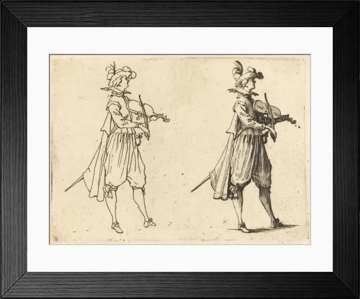 Framed Print : Violinist, c. 1617. Creator: Jacques Callot Framed Print : Violinist, c. 1617. Creator: Jacques Callot