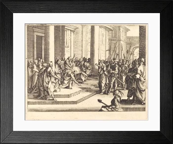 Framed Print : Christ and the Woman Taken in Adultery, 1635. Creator: Jacques Callot Framed Print : Christ and the Woman Taken in Adultery, 1635. Creator: Jacques Callot