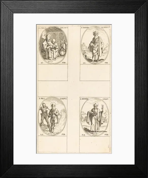 Framed Print : St. Felix; St. Joseph of Arimathea; St. Polycarpe; St. Matthias, Apostle Framed Print : St. Felix; St. Joseph of Arimathea; St. Polycarpe; St. Matthias, Apostle