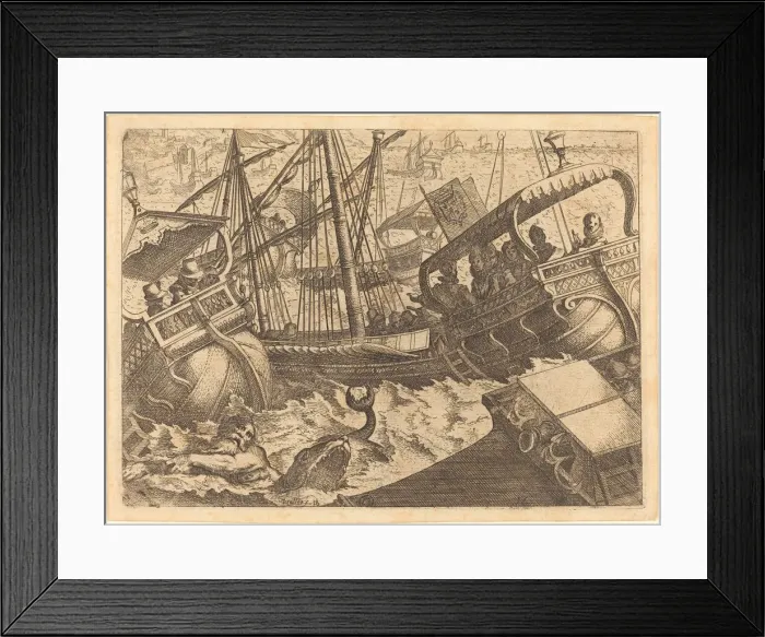 Framed Print : Storm off the Coast of Barcelona, 1612. Creator: Jacques Callot Framed Print : Storm off the Coast of Barcelona, 1612. Creator: Jacques Callot
