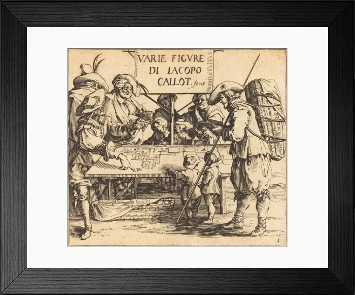Framed Print : Frontispiece for Varie Figure, c. 1621. Creator: Jacques Callot Framed Print : Frontispiece for Varie Figure, c. 1621. Creator: Jacques Callot