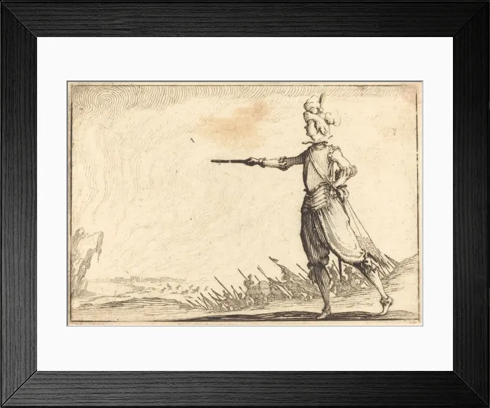 Framed Print : Military Commander on Foot, c. 1617. Creator: Jacques Callot