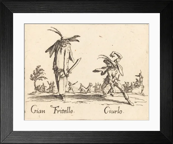 Framed Print : Gian Fritello and Ciurlo, c. 1622. Creator: Jacques Callot Framed Print : Gian Fritello and Ciurlo, c. 1622. Creator: Jacques Callot