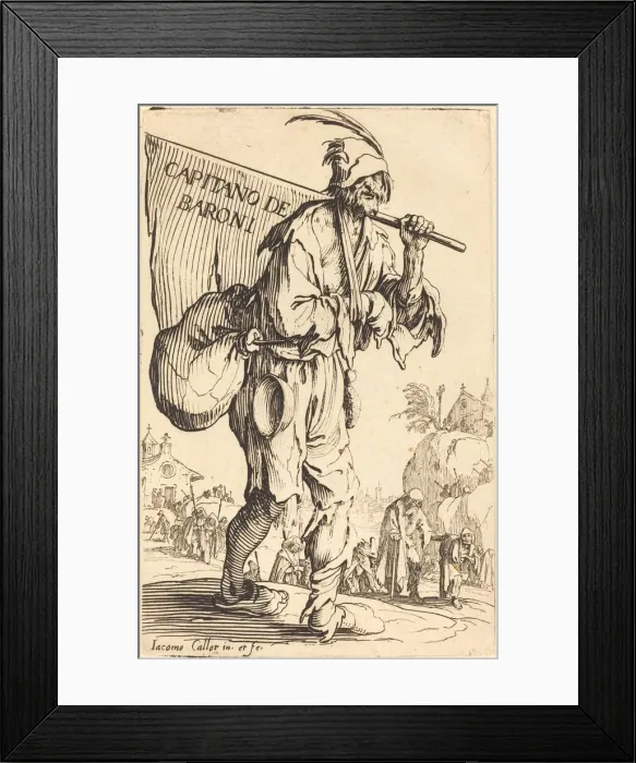 Framed Print : Captain of the Barons, c. 1622. Creator: Jacques Callot Framed Print : Captain of the Barons, c. 1622. Creator: Jacques Callot