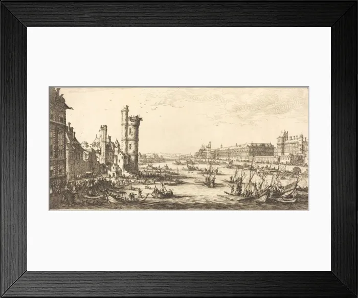 Framed Print : View of the Louvre, 1629. Creator: Jacques Callot Framed Print : View of the Louvre, 1629. Creator: Jacques Callot