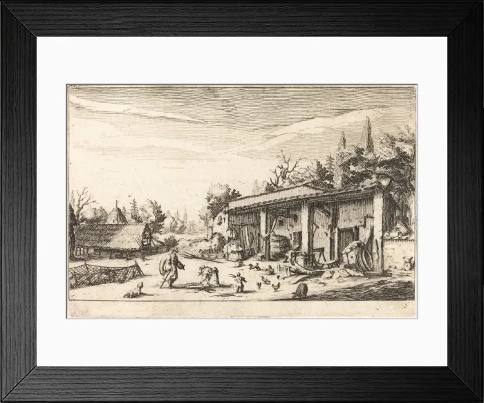 Framed Print : The Little Farm, possibly c. 1617. Creator: Jacques Callot Framed Print : The Little Farm, possibly c. 1617. Creator: Jacques Callot