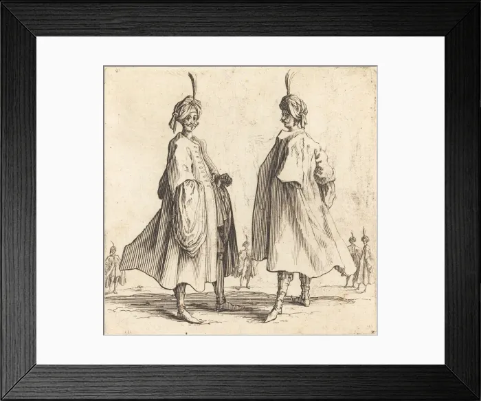 Framed Print : Two Turks, 1617 and 1621. Creator: Jacques Callot Framed Print : Two Turks, 1617 and 1621. Creator: Jacques Callot