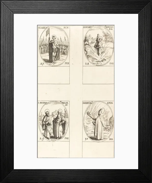 Framed Print : St. Ladislas; Sts. Potamiana and Marcella; Sts. Peter and Paul, Apostles; St. Martial Framed Print : St. Ladislas; Sts. Potamiana and Marcella; Sts. Peter and Paul, Apostles; St. Martial