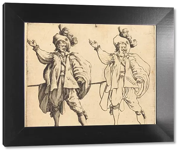 Officer with Large Plume, Front View, 1617 and 1621. Creator: Jacques Callot