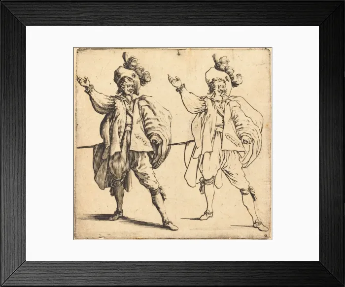 Framed Print : Officer with Large Plume, Front View, 1617 and 1621. Creator: Jacques Callot Framed Print : Officer with Large Plume, Front View, 1617 and 1621. Creator: Jacques Callot