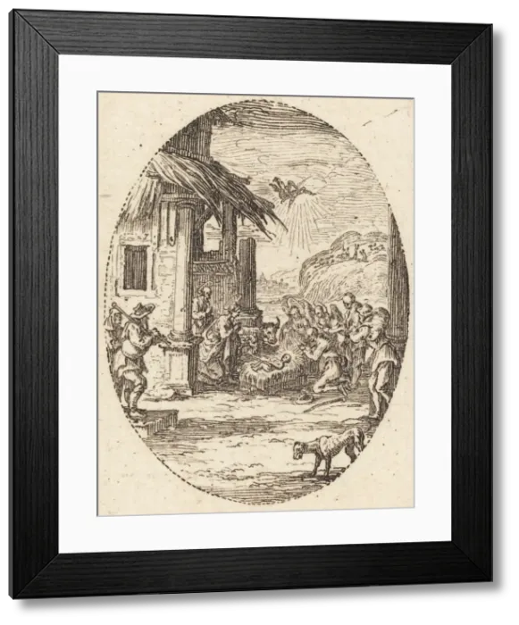 Framed Print : The Adoration of the Shepherds, c. 1631. Creator: Jacques Callot Framed Print : The Adoration of the Shepherds, c. 1631. Creator: Jacques Callot