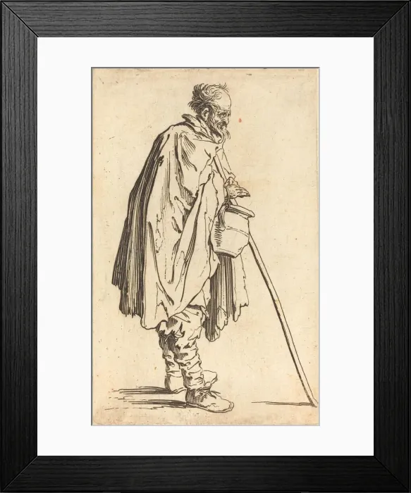 Framed Print : Beggar with Pot, c. 1622. Creator: Jacques Callot Framed Print : Beggar with Pot, c. 1622. Creator: Jacques Callot