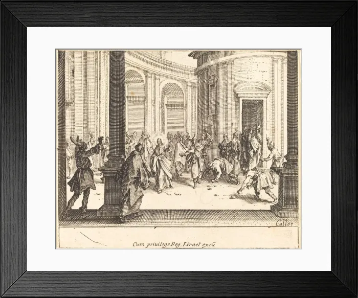 Framed Print : Christ and the Woman Taken in Adultery, 1635. Creator: Jacques Callot Framed Print : Christ and the Woman Taken in Adultery, 1635. Creator: Jacques Callot