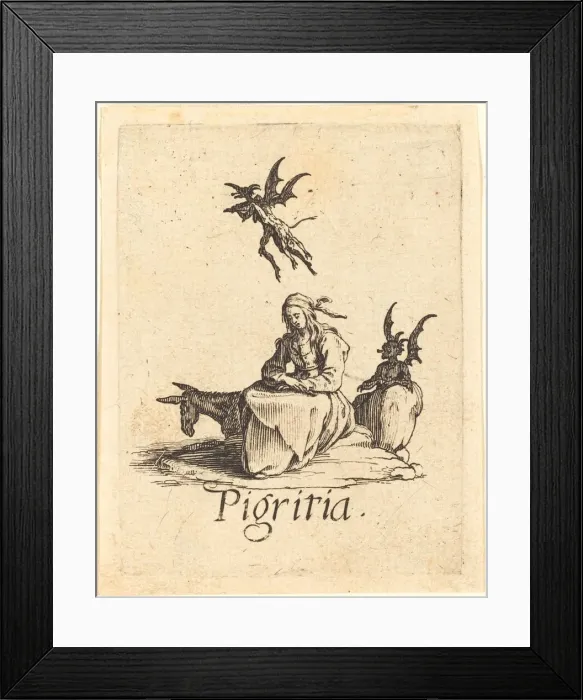 Framed Print : Sloth, probably after 1621. Creator: Jacques Callot Framed Print : Sloth, probably after 1621. Creator: Jacques Callot