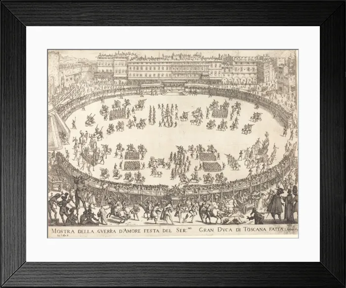 Framed Print : Parade in the Amphitheater, 1616. Creator: Jacques Callot Framed Print : Parade in the Amphitheater, 1616. Creator: Jacques Callot
