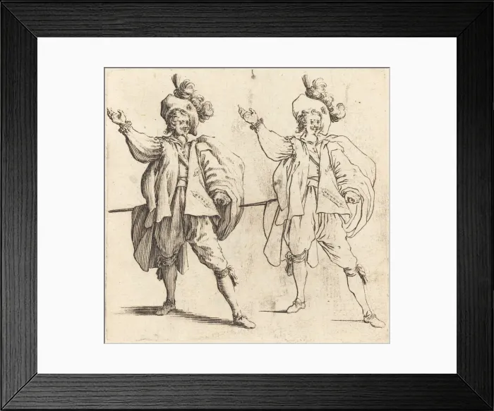Framed Print : Officer with Large Plume, Front View, 1617 and 1621. Creator: Jacques Callot Framed Print : Officer with Large Plume, Front View, 1617 and 1621. Creator: Jacques Callot