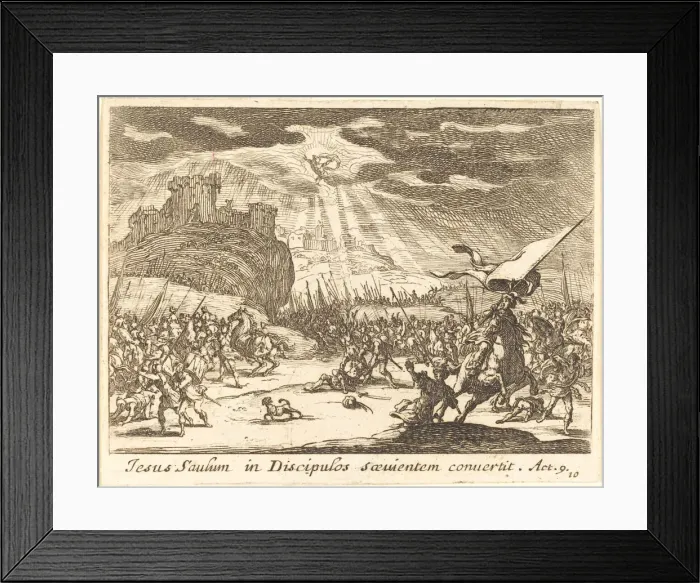 Framed Print : Conversion of Paul, 1635. Creator: Jacques Callot Framed Print : Conversion of Paul, 1635. Creator: Jacques Callot