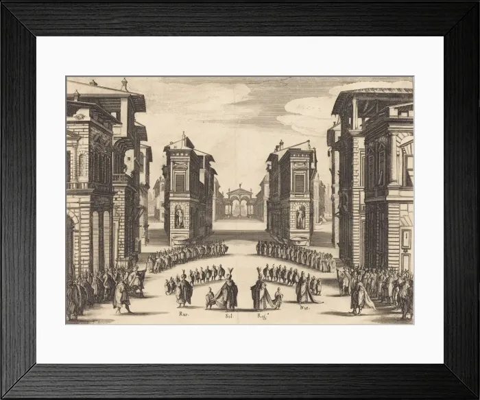 Framed Print : Solimano, Act II, 1620. Creator: Jacques Callot Framed Print : Solimano, Act II, 1620. Creator: Jacques Callot