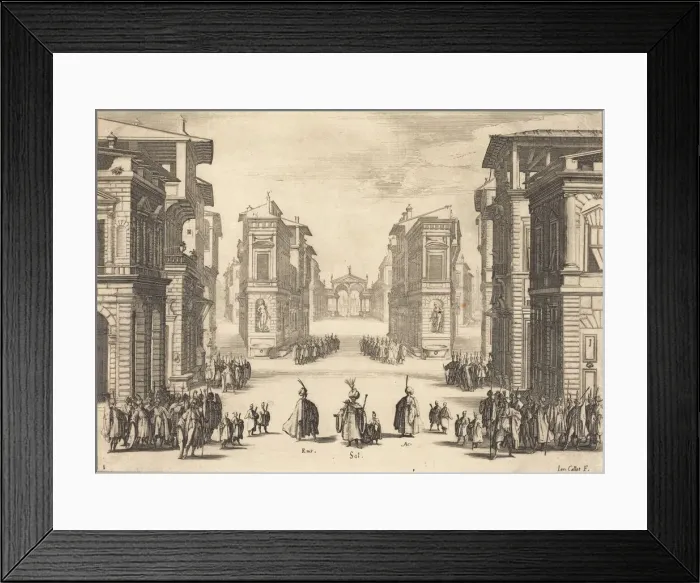 Framed Print : Solimano, Act I, 1620. Creator: Jacques Callot Framed Print : Solimano, Act I, 1620. Creator: Jacques Callot