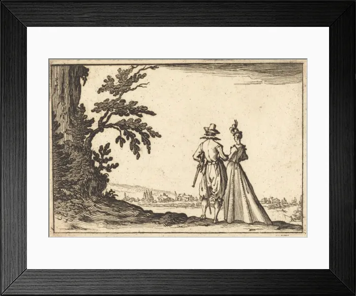 Framed Print : The Promenade, c. 1617. Creator: Jacques Callot Framed Print : The Promenade, c. 1617. Creator: Jacques Callot