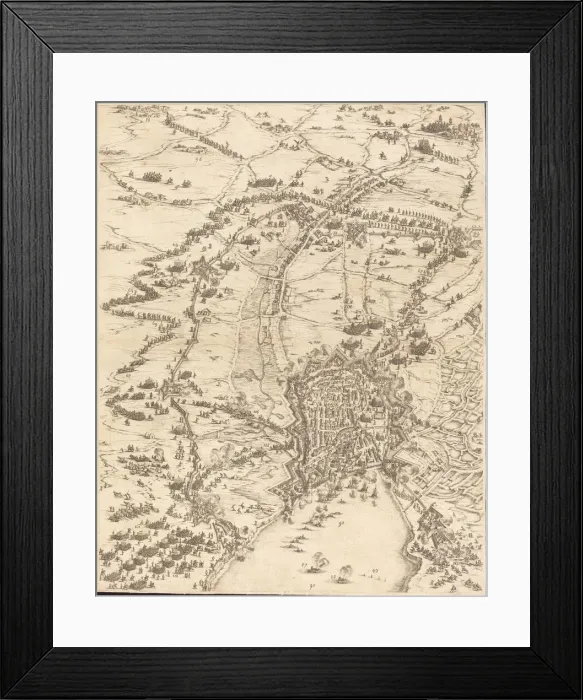 Framed Print : The Siege of La Rochelle [plate 6 of 16; set comprises 1952. 8. 97-112], 1628  /  1631
