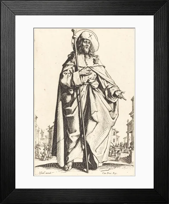 Framed Print : Saint James the Great, published 1631. Creator: Jacques Callot Framed Print : Saint James the Great, published 1631. Creator: Jacques Callot