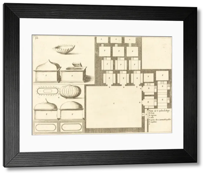 Framed Print : Plan of the Spelunche Regee, 1619. Creator: Jacques Callot Framed Print : Plan of the Spelunche Regee, 1619. Creator: Jacques Callot