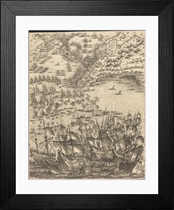 Framed Print : The Siege of La Rochelle [plate 11 of 16; set comprises 1952. 8. 97-112], 1628  /  1631