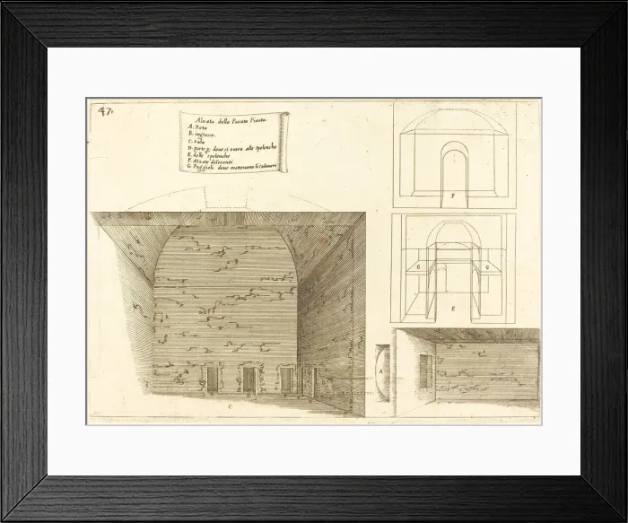 Framed Print : Elevation of a Passage Plan, 1619. Creator: Jacques Callot Framed Print : Elevation of a Passage Plan, 1619. Creator: Jacques Callot
