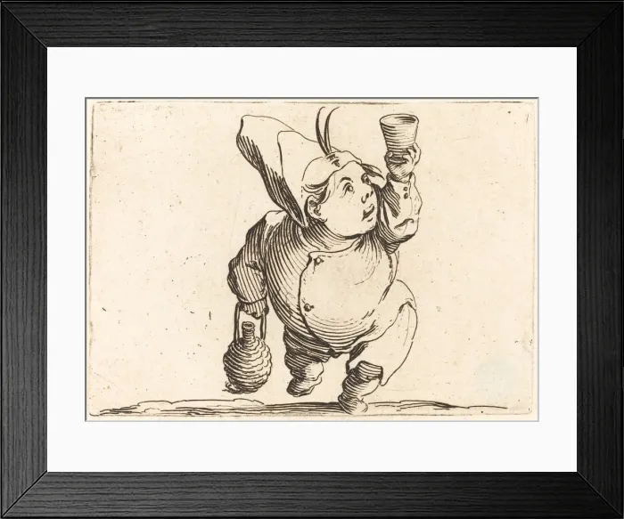 Framed Print : The Drinker, Front View, c. 1622. Creator: Jacques Callot