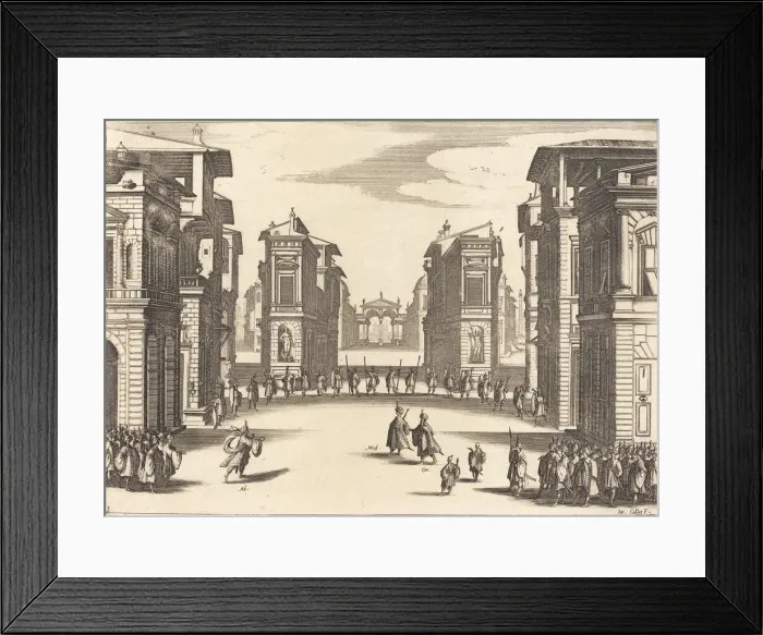 Framed Print : Solimano, Act III, 1620. Creator: Jacques Callot Framed Print : Solimano, Act III, 1620. Creator: Jacques Callot